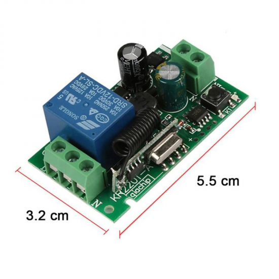 module relais 1 ch émetteur-récepteur rf RF 433 Mhz 220V