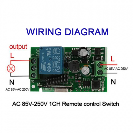 module relais 1 ch émetteur-récepteur rf RF 433 Mhz 220V