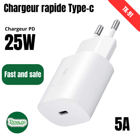 Chargeur super rapide type C pour PD25W REVALEO TK-91