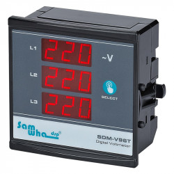 Multimètre électronique modulaire ,Voltmètre , Ampèremètre , Fréquencemètre  numérique sur rail, DIN , Tense , EM-06DIN