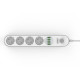 Multiprise 4 Prises + 4 ports Usb -LDNIO SE4432 Blanc