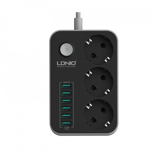 Multiprise LDNIO SE3631 avec 3 prises FR et 6 ports USB