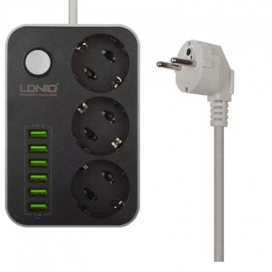 Multiprise LDNIO SE3631 avec 3 prises FR et 6 ports USB