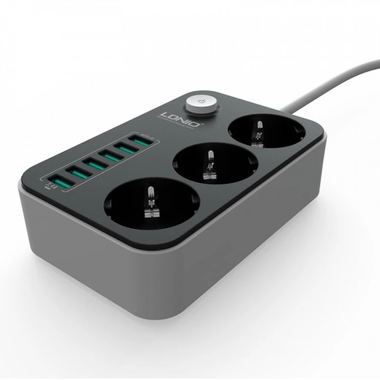 Multiprise LDNIO SE3631 avec 3 prises FR et 6 ports USB