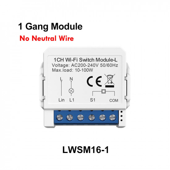 Mini switch 1 voie WIFI sans neutre tuya  AVATTO LWSM16-1GANG