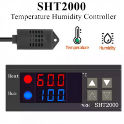 Module de contrôleur numérique de température et d'humidité, 12V, 10a,  haute précision, double sortie, avec capteur SHT20