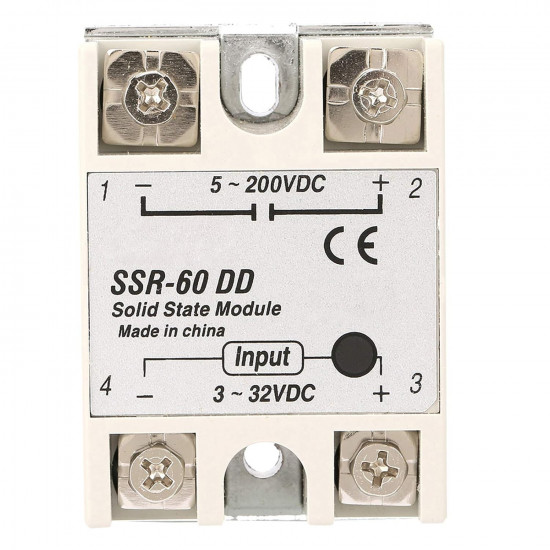 Relais statique à semi conducteur SSR 60A DD 3-32V DC 50-200V DC