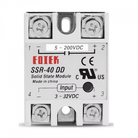 Relais statique à semi conducteur SSR 40A DD 3-32V DC 50-200V DC