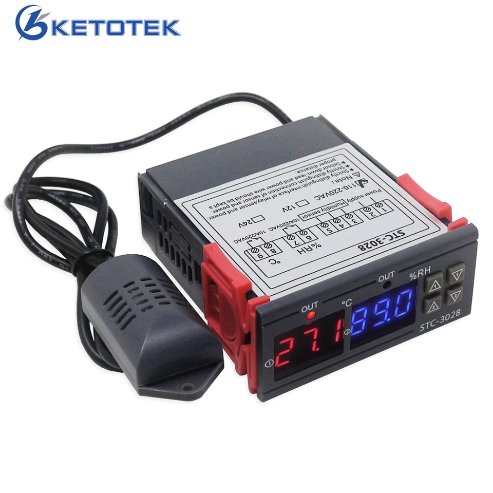 STC-3028 Thermostat Régulateur de Température et Humidité 220V
