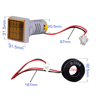 Ampèremètre disjoncteurs DIN rail voltmètre ampèremètre avec courant infér