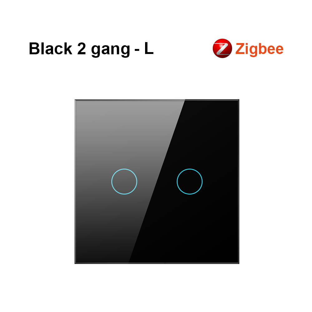 Interrupteur sans fil Zigbee 2 groupes noir 
