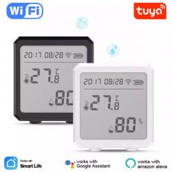 Aubess Tuya Zigbee / wifi Capteur de température et d'humidité Thermomètre  connecté à domicile Compatible avec Smart Life Alexa Google Assistant