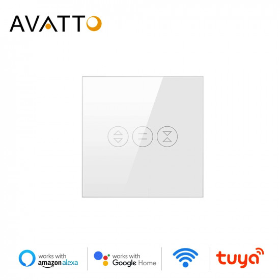 Interrupteur de volet roulant blanc wifi pour maison intelligente AVATTO CS01-EU