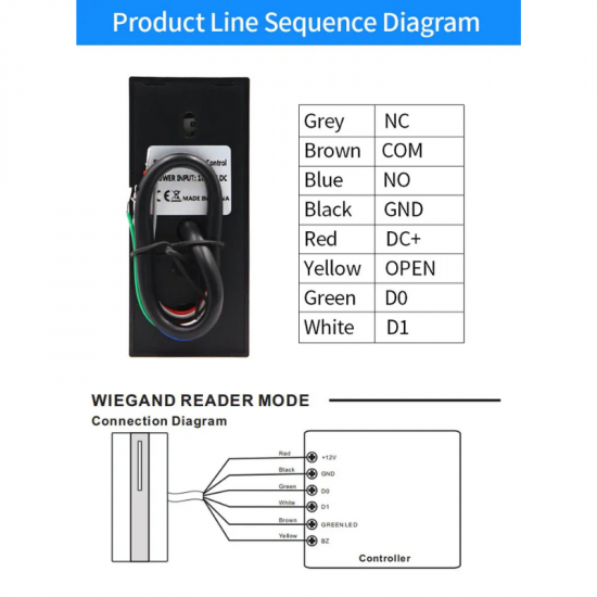 Contrôle d'accès RFID  125khz autonome de porte et ascenseur étanche IP68 H1-X-EM
