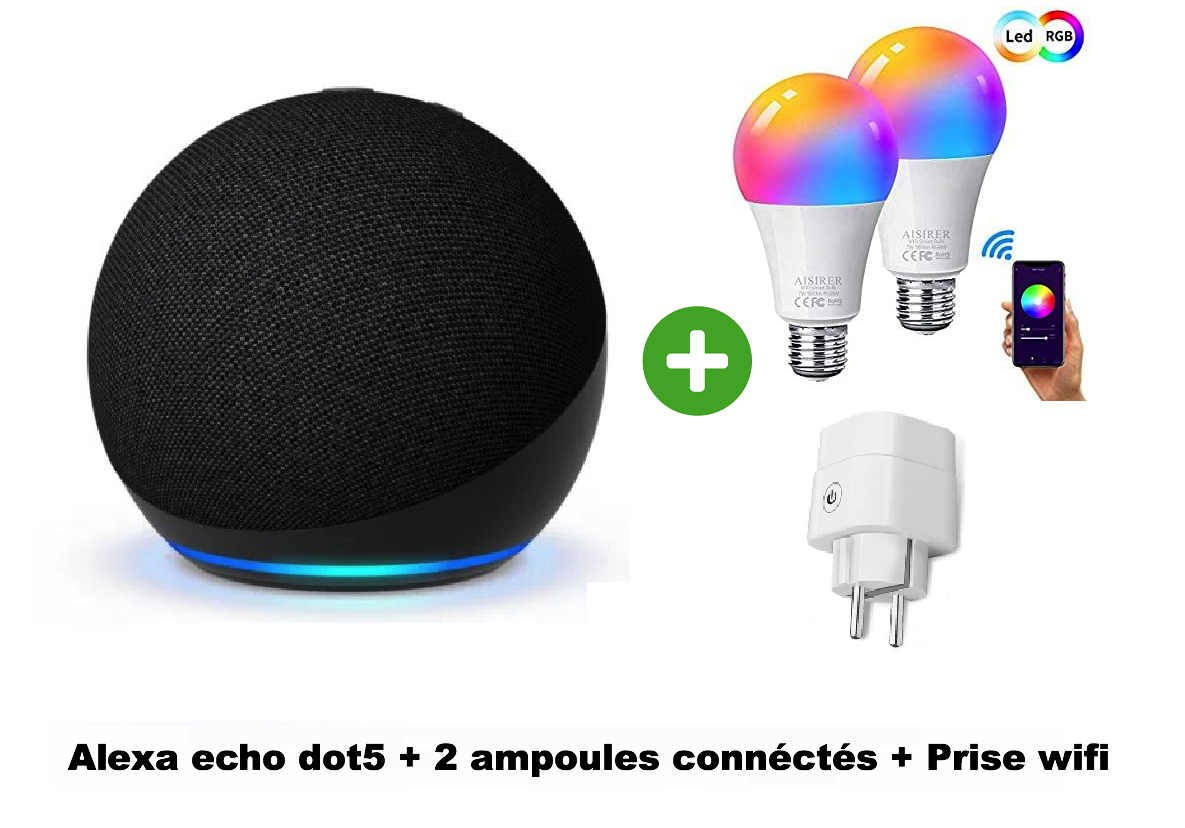Echo Pop, Enceinte connectée Bluetooth et Wi-Fi compacte au son riche,  avec Alexa