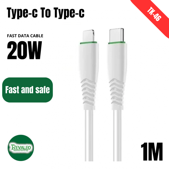 Cable data et charge rapide Type-c Type-c 1M Revaleo TK-46