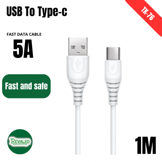 Câble de charge et donnés rapide USB vers USB-C 1M  5A Revaleo TK-76