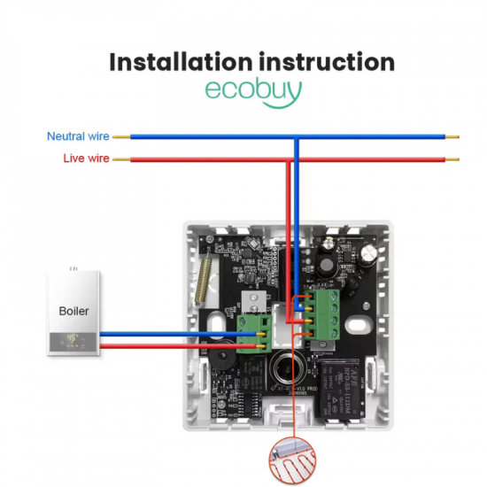 Thermostat intelligent WiFi sans fil avec écran LCD tactile Pour chaudière avec récepteur RF 200 Mètres