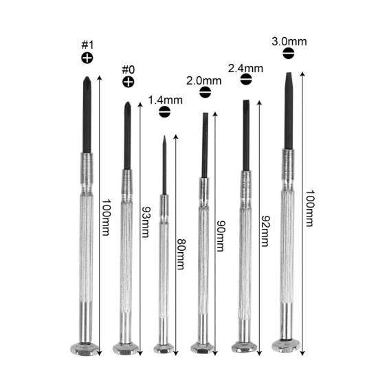 Jeu de tournevis de précision 6 pcs GSFixtop 13898