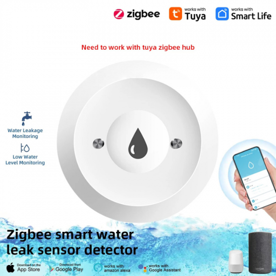 Détecteur de fuite d'inondation d'eau Intelligent  Zigbee Tuya