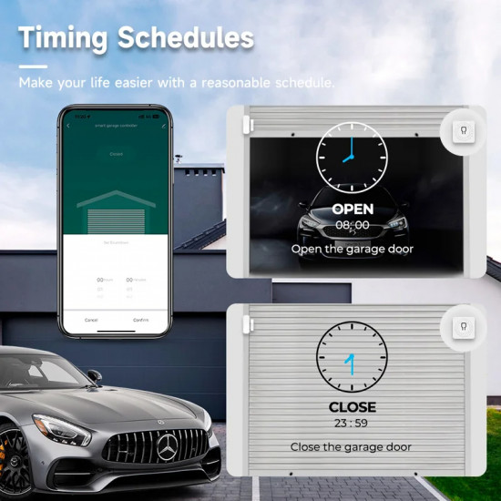 Ouvre-porte de garage intelligent wifi Tuya avec capteur sans fils 